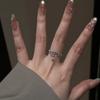 New in elegant inlay diamonds tassel water droplet ring light luxury fashion rings for women unique suitable for daily jewelry