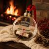 Winter Holiday Decorations for Fireplace 3D Clear Ball Christmas Ornament, Message Keepsake, Acrylic Festive Party Supplies Tree Hanging Decoration