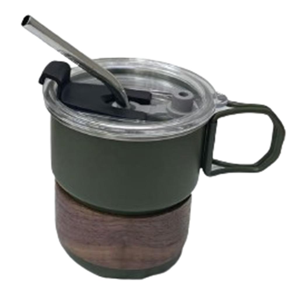 304 Stainless Steel Water Cup 290ml/480ml Beer Mug Portable Coffee Mug  Home Green 290ml Set D