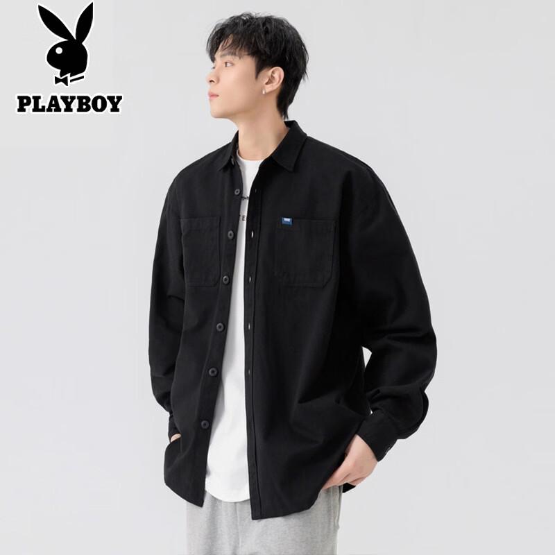 Playboy Men's Heavy Pure Cotton Long Sleeve Casual Shirt