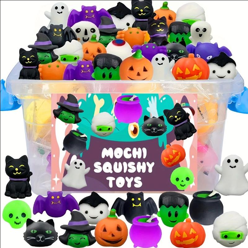 20pcs Halloween Party Favors Halloween Treat Bag Gifts Kawaii Squishies Hi Squishy Toy Bulk Birthday Gifts Cute Cartoon Pinch