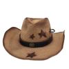 Amazon Foreign Trade Men'S And Women'S New Straw Hats, Western Outdoor Denim Beach Seaside Jazz Sun Protection Visor Top Hat