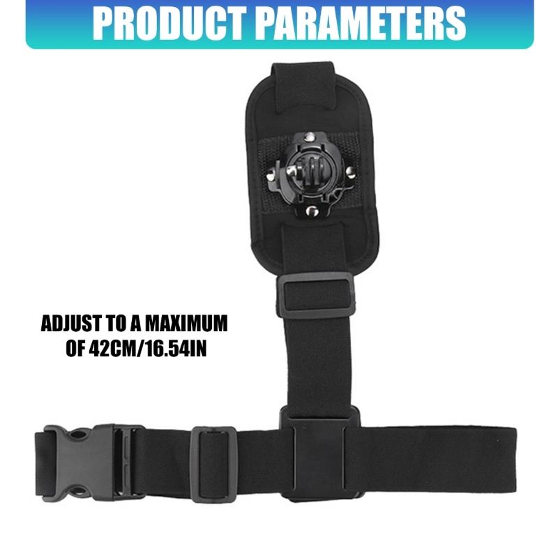 Universal Chest Mount Shoulder Strap Adapter Offering 360 Degree Rotation For Various Sports Camera Models