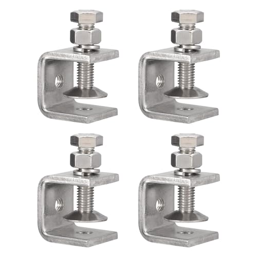 4 Piece set of 304 stainless steel heavy duty C type clamp tiger head clamp set opening 20mm flat plate