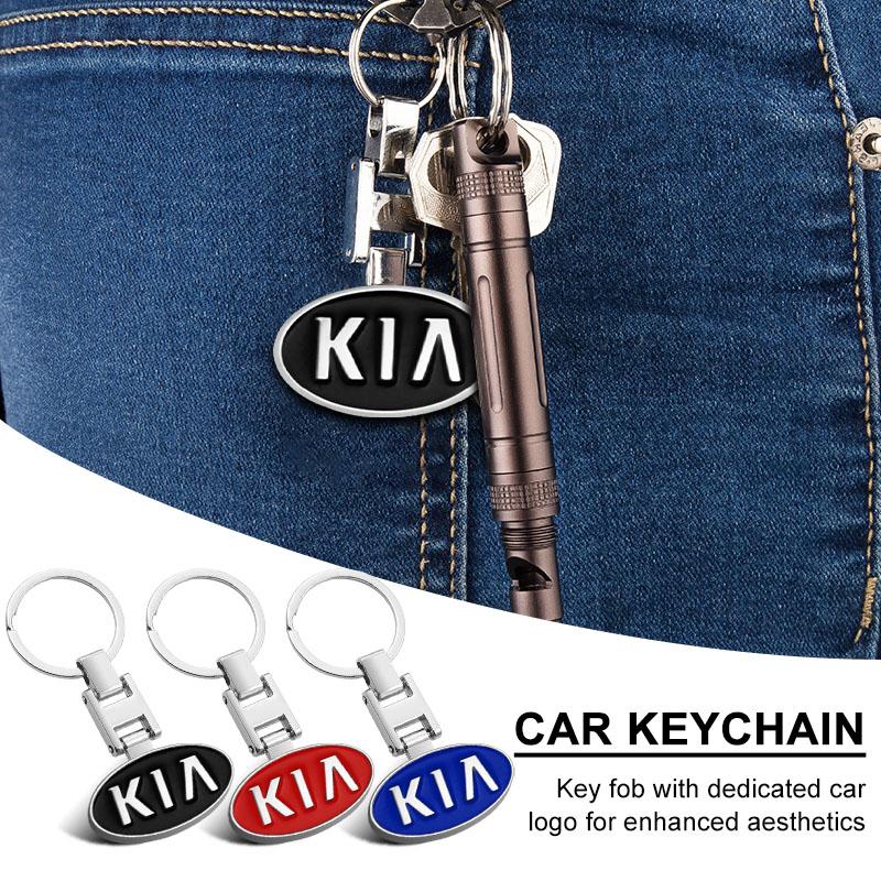 1Pcs Car Emblem LOGO Keychain Key Ring Auto Accessories For Kia Ceed Sorento Sportage Niro Optima Picanto Rio Morning Forte K8