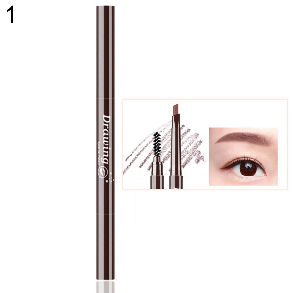 Puntos Dual Head Automatic Rotary Triangle Eyebrow Pencil Brush Non Smudge Eye Cosmetic