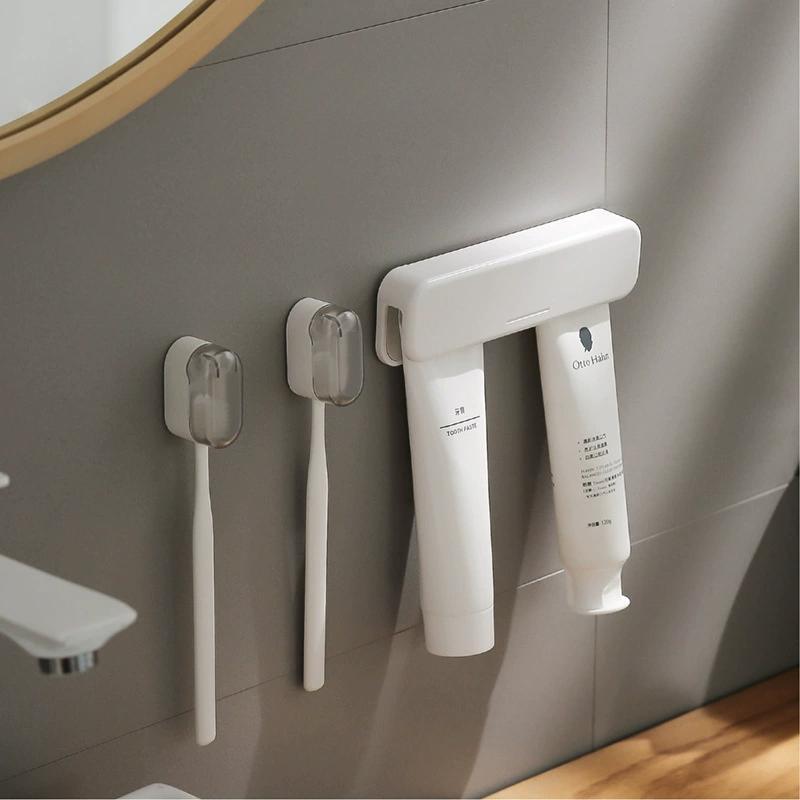 1Pcs Toothbrush Holder With Cover No Punching Wall-mounted Toothbrush Rack Self-adhesive Dust-free Bathroom Storage Organizer