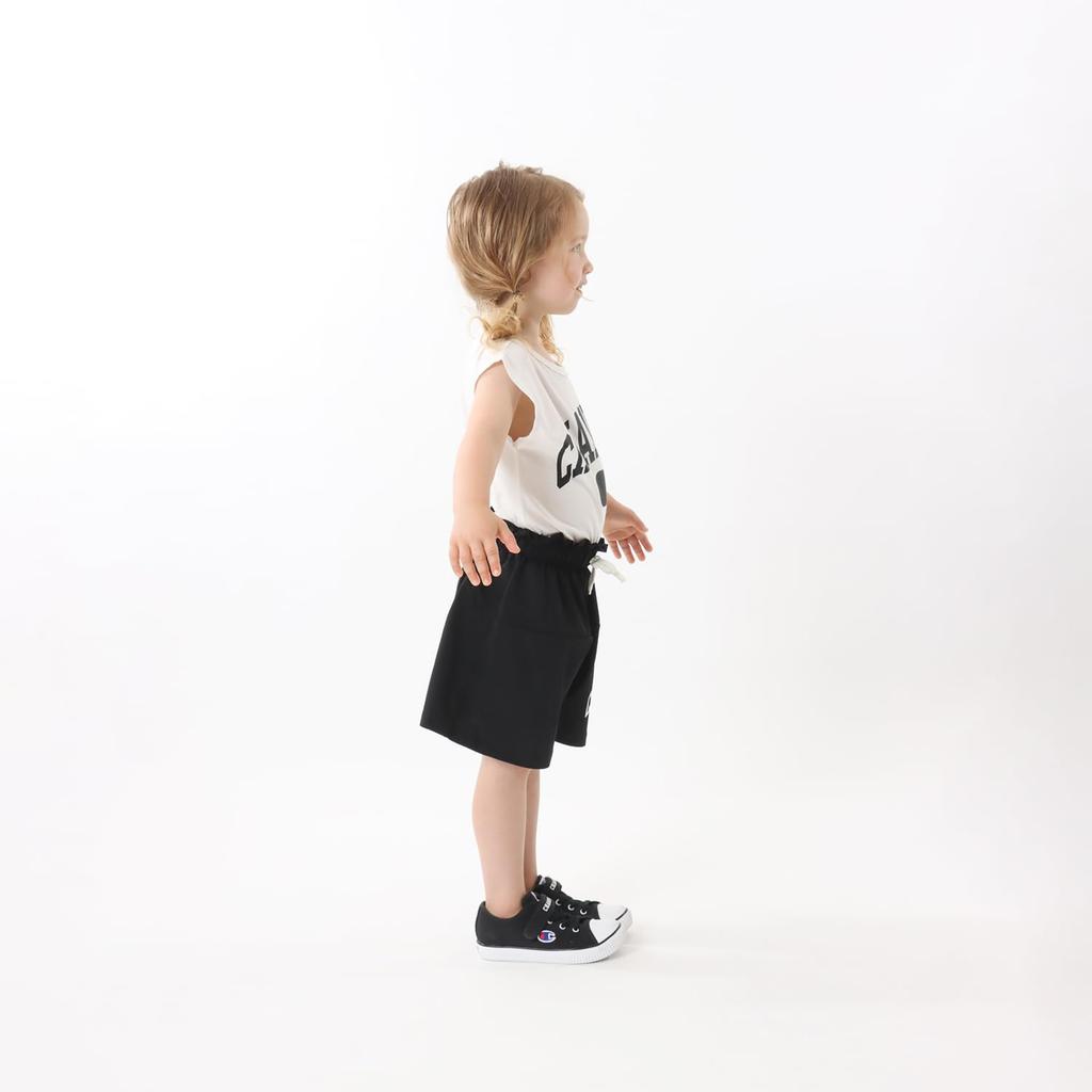 Champion Crew Neck and Shorts Binder Graphic Logo Casual Size 150 Kids' T-Shirt Set, 100% Polyester, Neck, Print, Girl's Style, Black, (CK-ZW03)