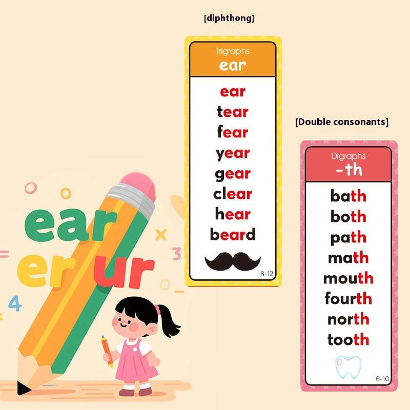 

Montessori Phonics Teaching Assistants - 60 Word Index Card Sets for English Vocabulary Enhancement