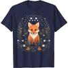 Cottagecore Floral Fox Aesthetic Graphic Tee for Unisex Casual Short Sleeve T-Shirt
