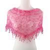 Luxury Embroidery Lace Tassel Headscarf Women Sheer Mesh Bandana Hijab Vintage Floral Head Wrap Boho Hair Scarf Daily Accessory