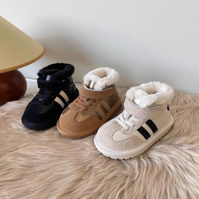 Children's Baby Short Boots Winter Plus Velvet Thick Cotton Shoes To Keep Warm Baby Boy Children's Anti-kick Snow Boots