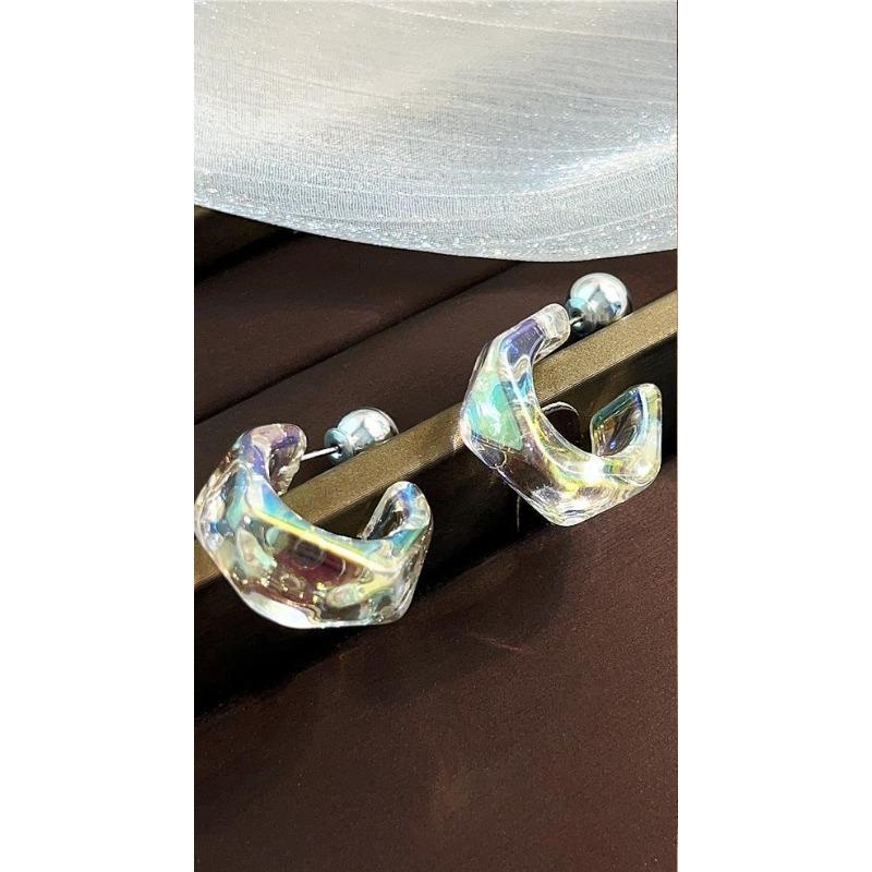New Model Mermaid Charm Colorful Earrings - Women's Circular Stud Earrings - Chic Style, Unique Personality Accessories