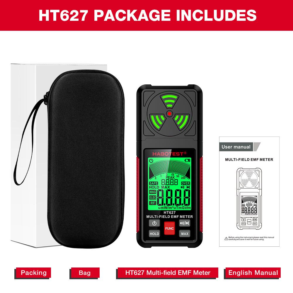 

HABOTEST HT627 Electromagnetic Field Radiation Detector Tester EMF Meter Multifunctional Portable Radio Frequency Warn Meter