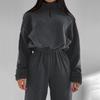 2025 Autumn/Winter Women's Fashion Loose Zipper Stand Collar Hoodie & Casual Two-Piece Set