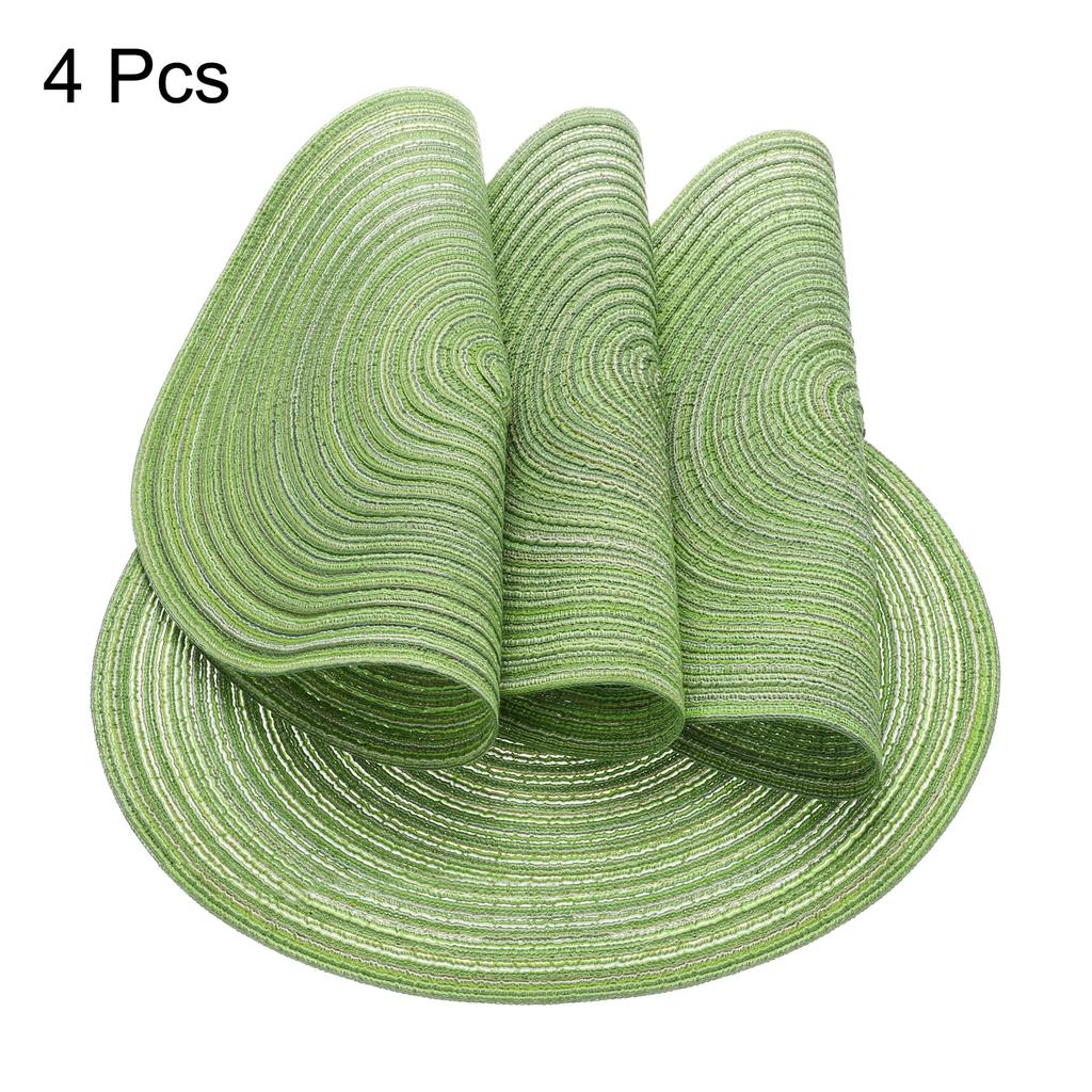 uxcell 4-Piece Round Braid Placemats, 15" Non-Slip Round Table Mats for Dining Tables, Washable, Warm Braided Placemats for Indoor and Outdoor Use, Pe