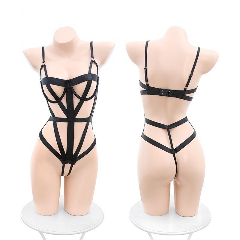 Sexy cross secretary uniform hottie outdoor hollow free one-piece flirting lingerie bundled women