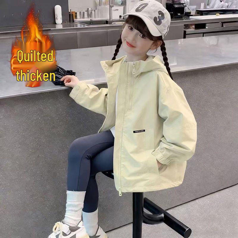 Big Girls' Spring/Autumn Thicker Cotton Padded Jacket, 2026 New Style