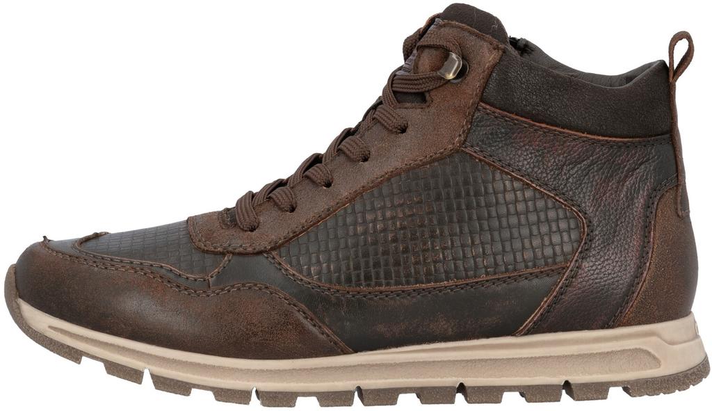 Rieker Boots Lace-up Boots with Inner Zipper Dark Brown