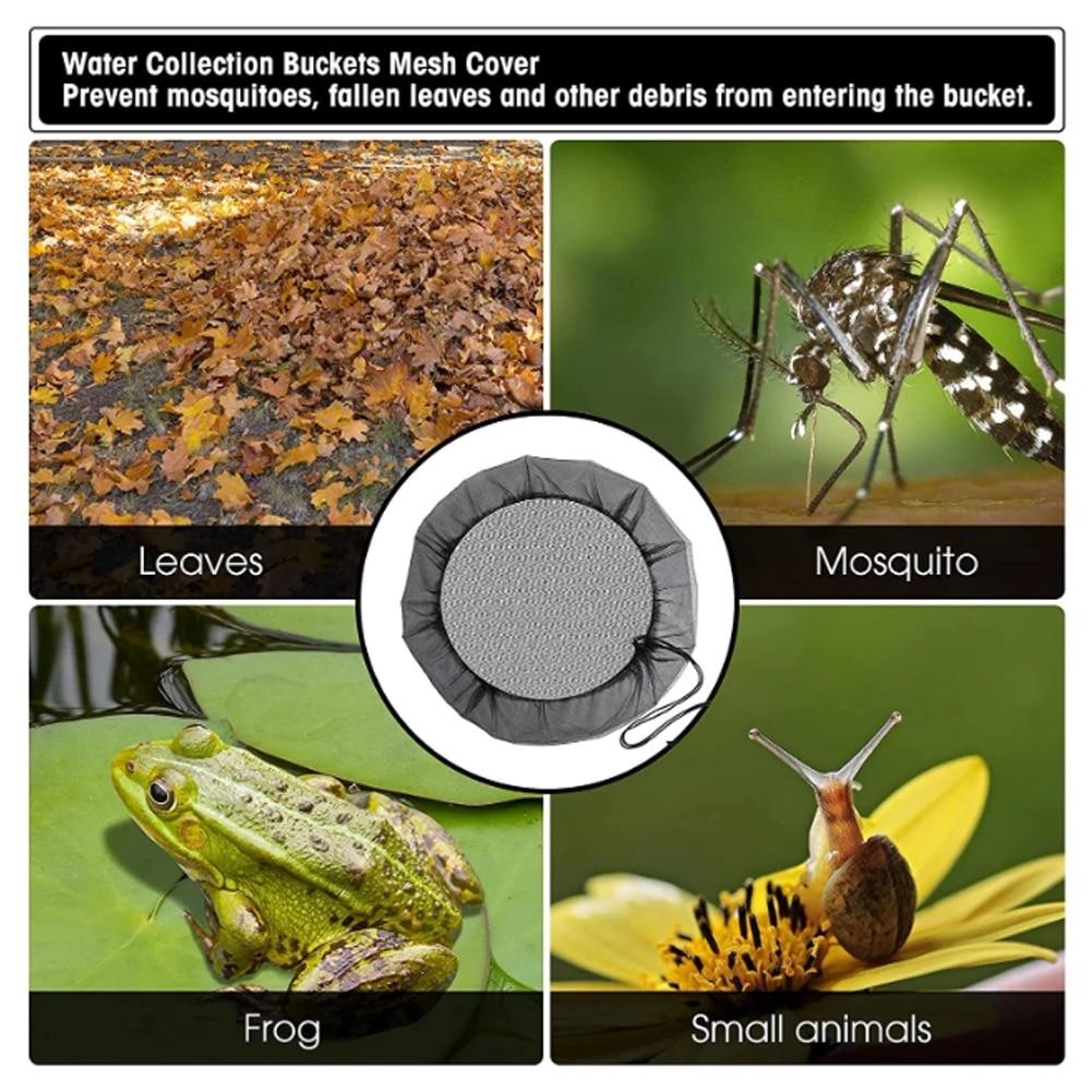 Outdoor Mesh Cover Netting for Rain Barrels PE Water Collection Buckets Anti Mosquito Water Protection Tank Raindrop Harvesting