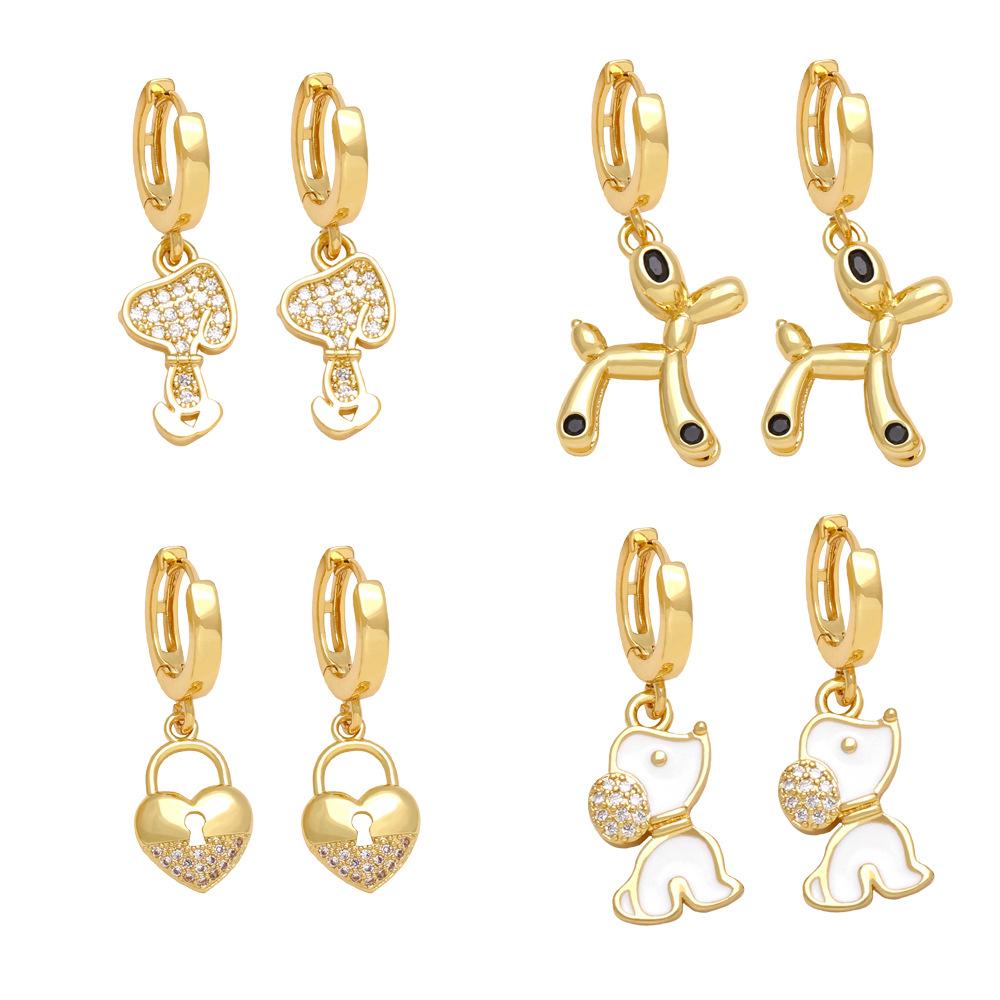 2023 New European And American New  Simple And Cute Puppy Earrings Earrings Female Personality Creative Fashion Earrings