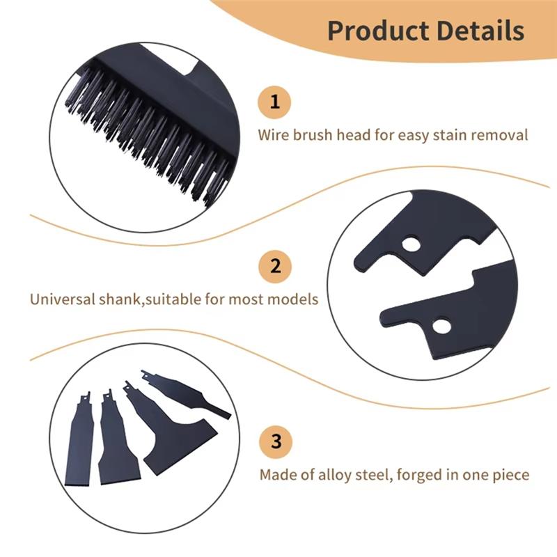 Fresh Reciprocating Saw Spatula Brush Set Reciprocating Saw Shovel And Wire Brush For Removing Rust Dirt