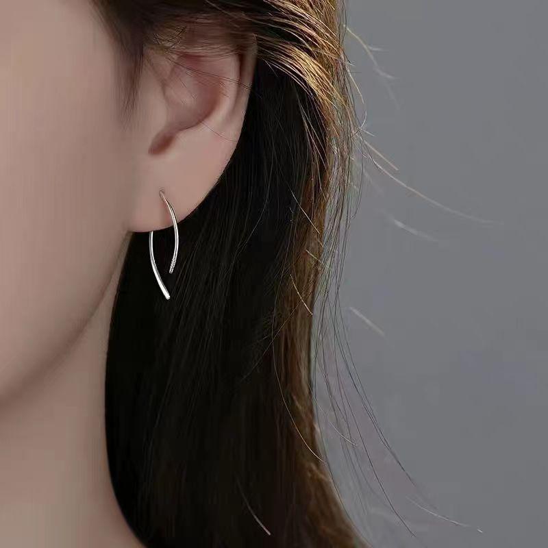Minimalist Line Earrings, Versatile Sense, Korean U-shaped Stud Earrings, Less Temperament, Daily Commuting Earrings