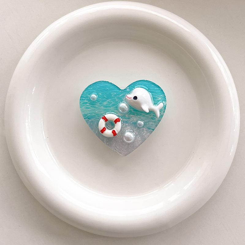 

Japanese Small Fresh Ocean Pearl Mobile Phone Airbag Bracket Magnetic Suction Back Sticker Starfish Dolphin Retractable Portable Niche