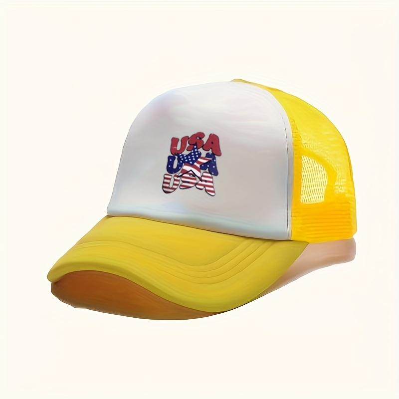 USA Amerikanische Flagge Druck Trucker Cap Atmungsaktives Netz Erwachsenen Freizeit Verstellbare Baseballkappe