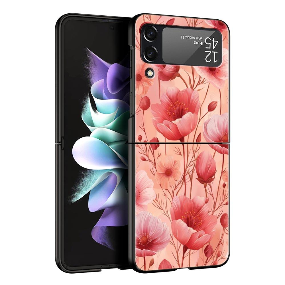

Абстрактные Растения Цветок Жесткий ПК Чехол Для Телефона Для Samsung Galaxy Z Flip 7 6 5 4 Черная Крышка Для Galaxy Z Flip3 Складной Fundas Чехол Z Flip 4