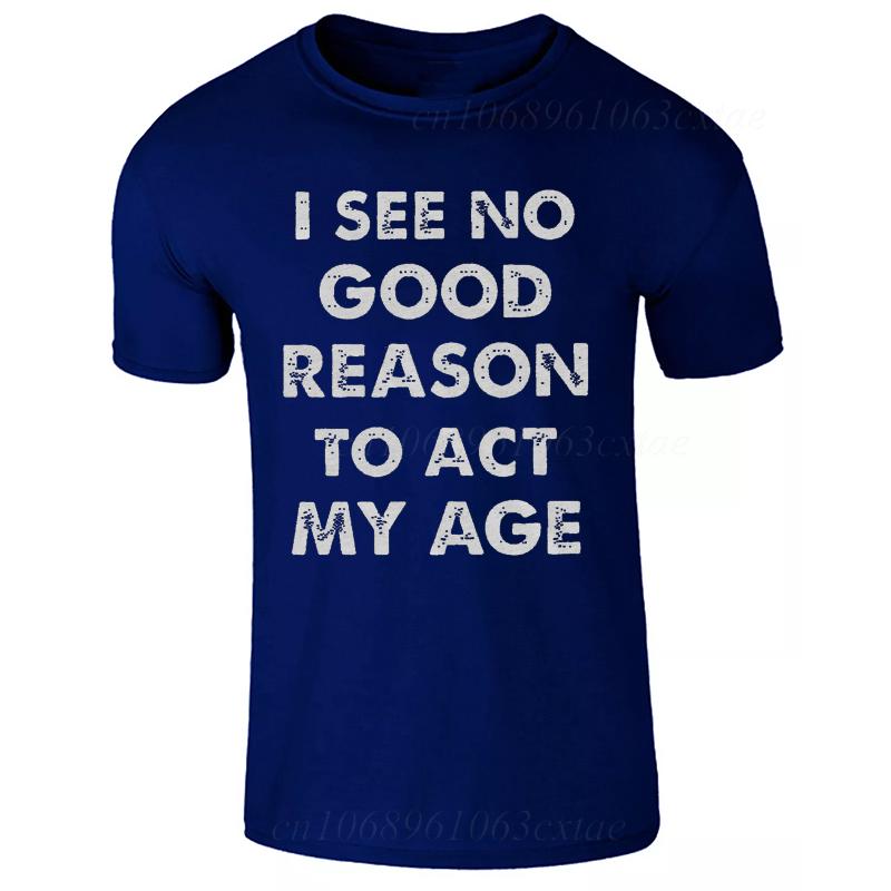 Men's Summer Fashion T-shirts Funny Act My Age Letter Print T-shirts Loose Large Casual Round Neck Short Sleeve T-shirt Fashion