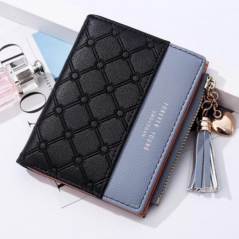 Stylish Women's Cute Embossed Pu Leather Wallet With Tassel Zippers And Coin Pocket