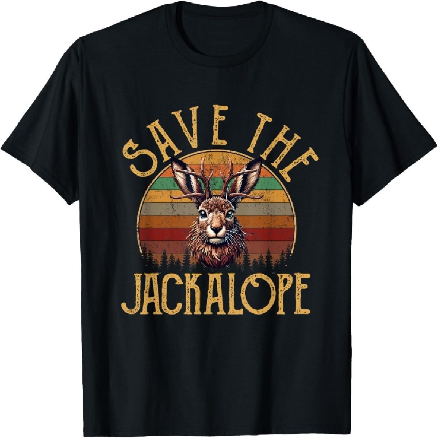 Save The Jackalope, Vintage Retro Camping Lover Jackalope T-Shirt S