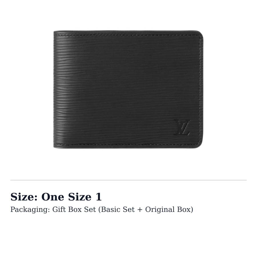Louis Vuitton Multiple Wallet 3 Card Slot Epi Black M60662