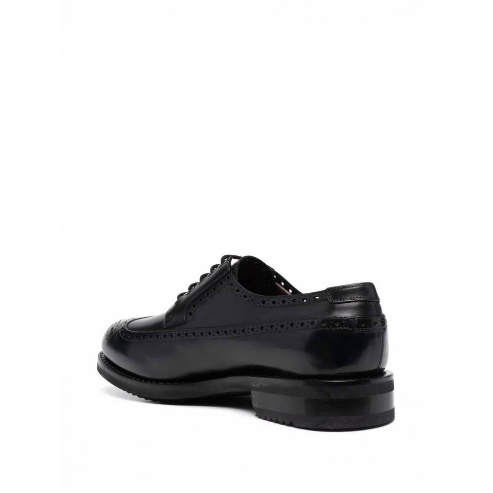 Salvatore Ferragamo Ferragamo Marcus Perforated Brogues Black