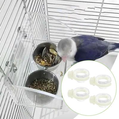 4x Bird Water Dispenser Feeding Bowl Transparent for Outside Easy To Clean Sturdy Gifts Multifunctional Accessory Decorative
