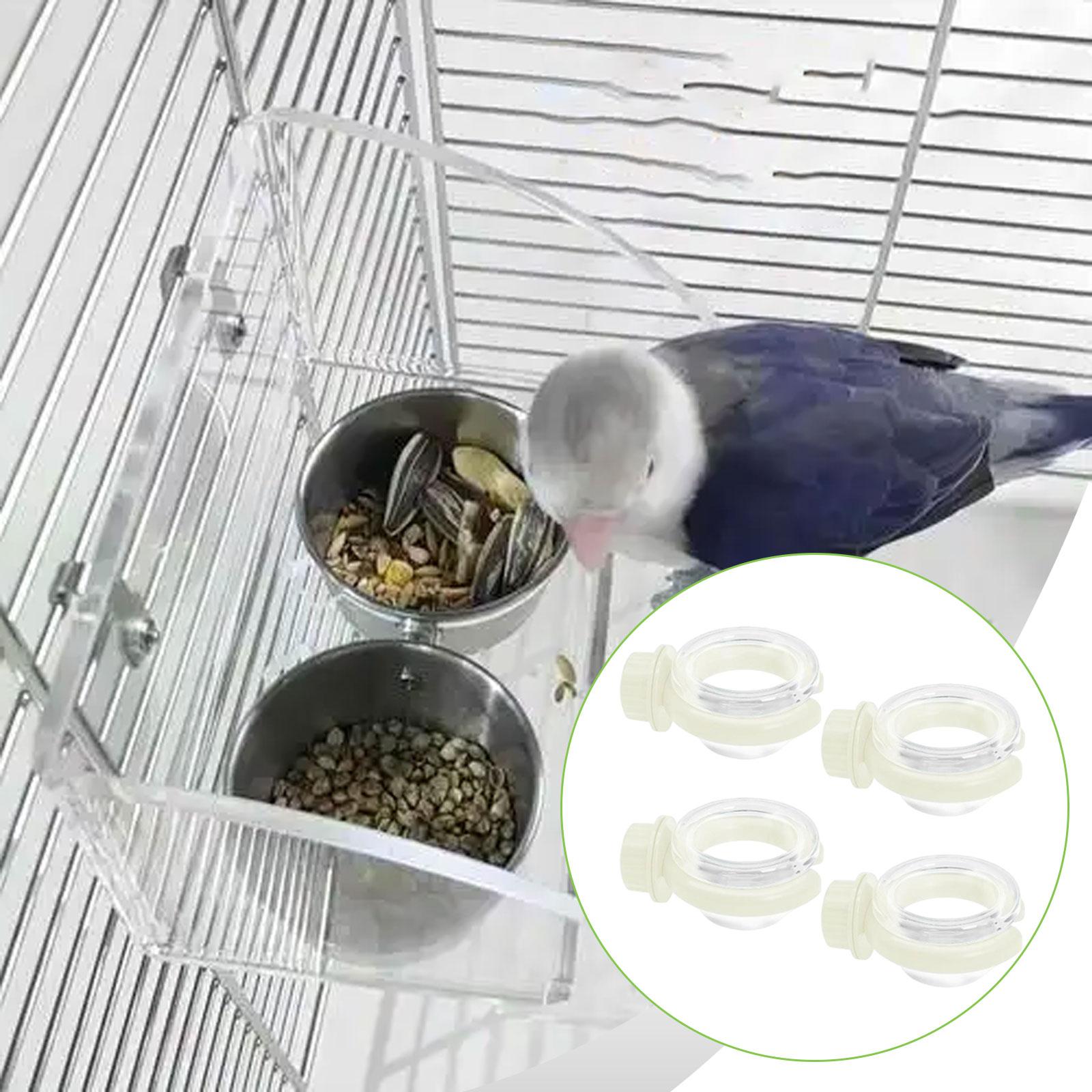 

4Pcs Bird Water Dispenser Sturdy Hanging Easy to Clean Versatile Accessories белый