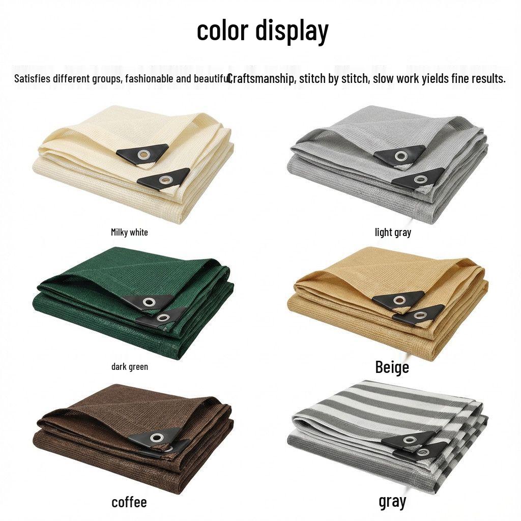 Beige Thickened Privacy Sunshade Net for Balcony and Courtyard