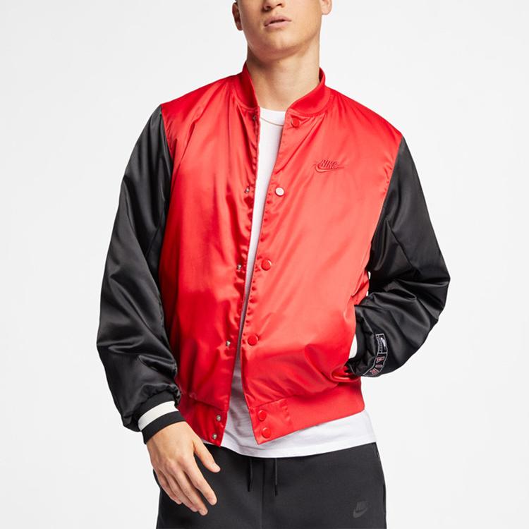 Nike Pánská tkaná bunda na zip se stojáčkem Air červená AR1838-657