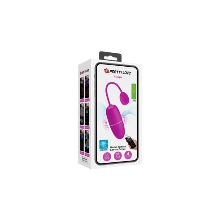 Oeuf vibrant - Pretty Love - Violet - 12 modes de vibration - Contrôle via application - Silicone