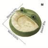 Lit pour chat semi-fermé Petit nid adorable pour animaux de compagnie en forme de grenouille pour chiens et chats Peluche confortable et respirante
