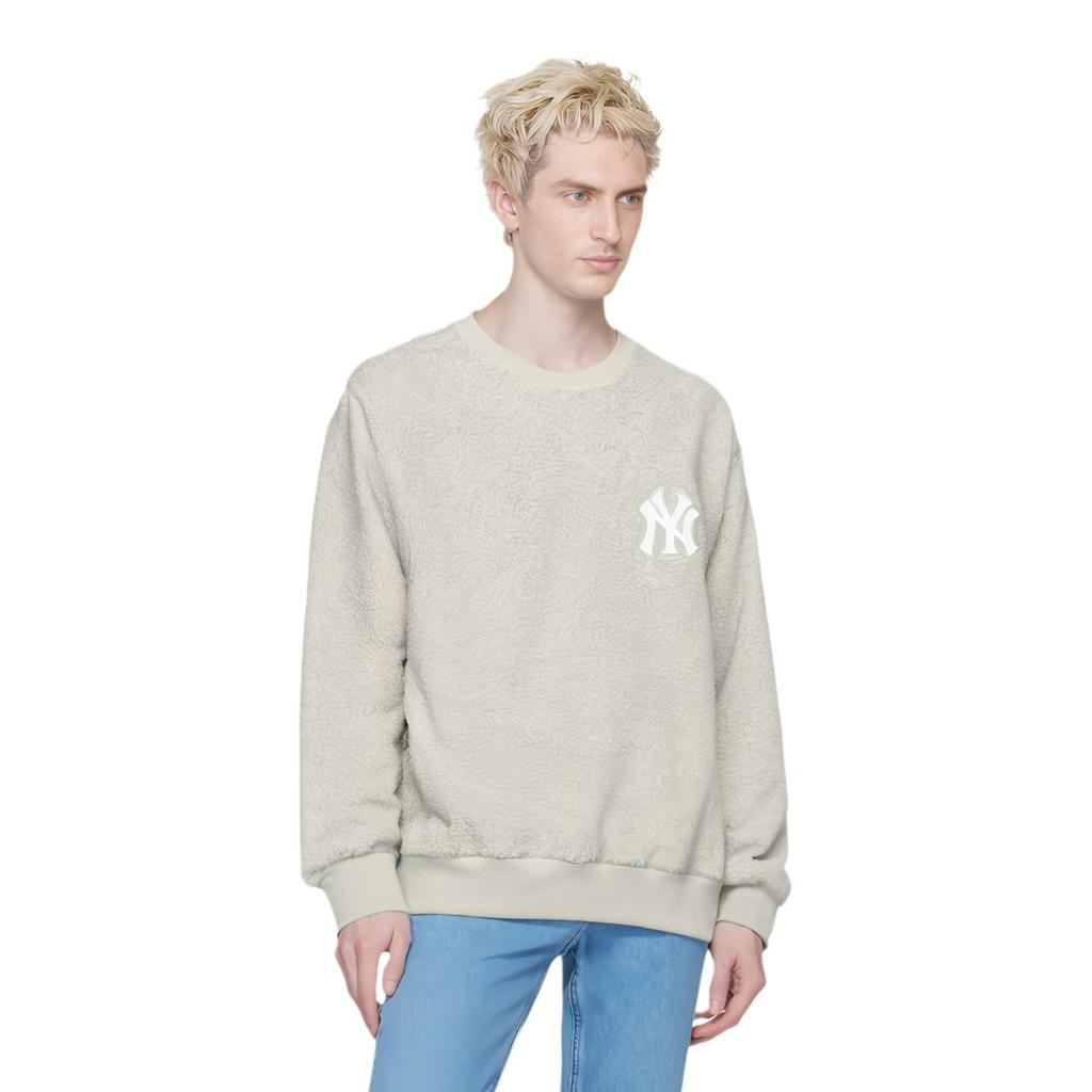MLB New York Yankees Sweatshirts Unisex Ecru Crew Neck Moderate Regular 31MTF2061-50B