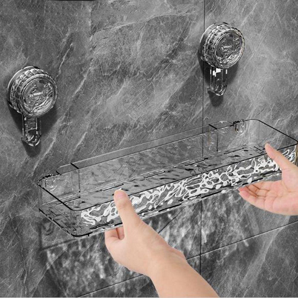 Plastic Suction Cups Shower Shelves Rectangular/Triangular Cosmetics Storage Rack  for Home