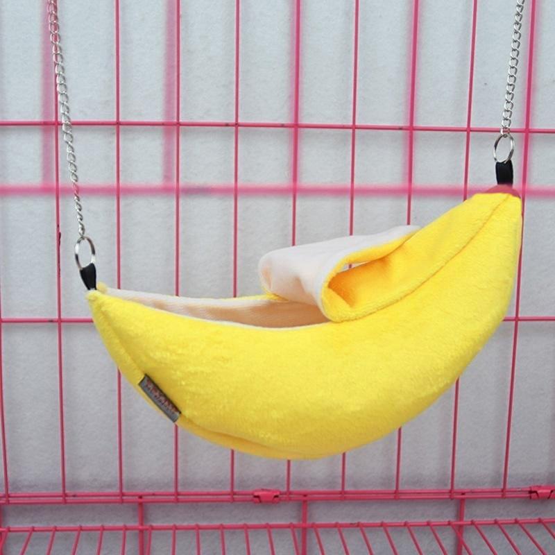 Banana Shaped Hammock Hamster Nest Warm Winter High Quality Sponge Filling Cotton Soft Comfortable Breathable Pet Supplies