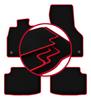 Velour Floor Mats with Red Edge For: Volkswagen Tiguan II Crossover (2015-)
