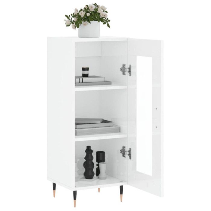 VidaXL Buffet Blanc brillant 34,5x34x90 cm Bois d'ingénierie 828774