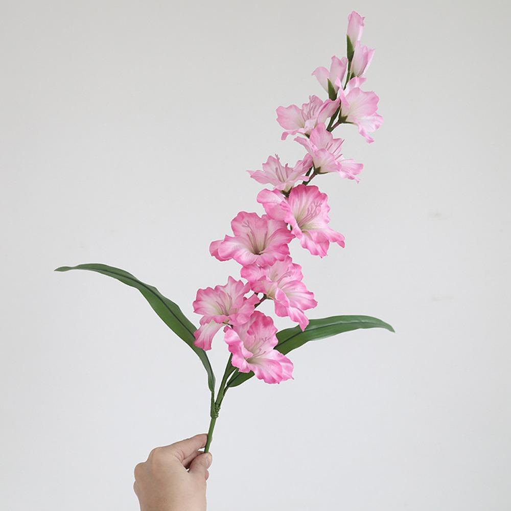 Real Touch Artificial Gladioluses Branch 12 Heads Fake Larkspur Flowers  Garden Decor