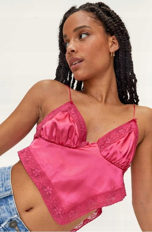 Nasty Gal Top Damski Satynowy Fuksja 32 32 3_
