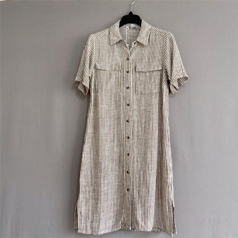 Australian Single Suz * Spring Summer Plus Size Women's Clothes Long Linen Shirt Dress Linen Shirt Dress