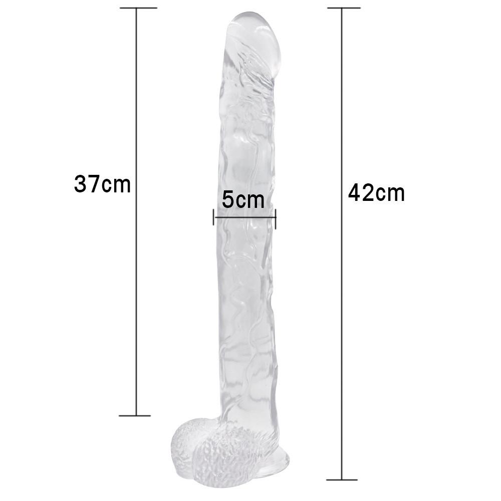 Weicher Riesendildo Simulation Penis Kristall Transparent Penis Sexspielzeug für Frau